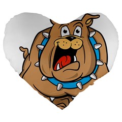 Bulldog-cartoon-illustration-11650862 Large 19  Premium Flano Heart Shape Cushions