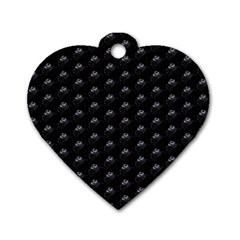 Animal Eyes Close Up Motif Pattern Dog Tag Heart (two Sides) by dflcprintsclothing