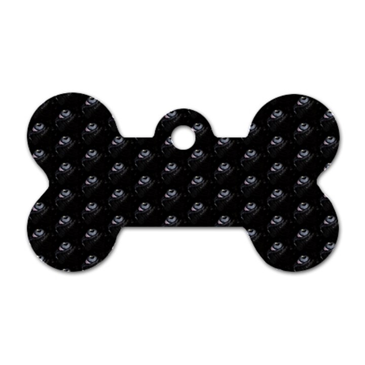 Animal Eyes Close Up Motif Pattern Dog Tag Bone (One Side)