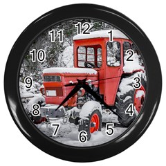 Tractor Parked, Olympus Mount National Park, Greece Wall Clock (black) by dflcprintsclothing