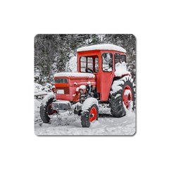 Tractor Parked, Olympus Mount National Park, Greece Square Magnet by dflcprintsclothing