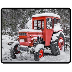 Tractor Parked, Olympus Mount National Park, Greece Fleece Blanket (medium)  by dflcprintsclothing