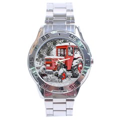 Tractor Parked, Olympus Mount National Park, Greece Stainless Steel Analogue Watch by dflcprintsclothing