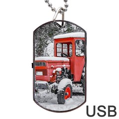 Tractor Parked, Olympus Mount National Park, Greece Dog Tag Usb Flash (one Side) by dflcprintsclothing