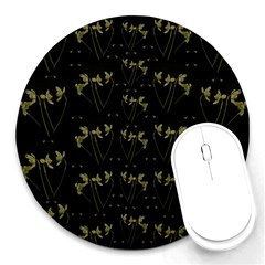 Exotic Snow Drop Flowers In A Loveable Style Round Mousepads by pepitasart