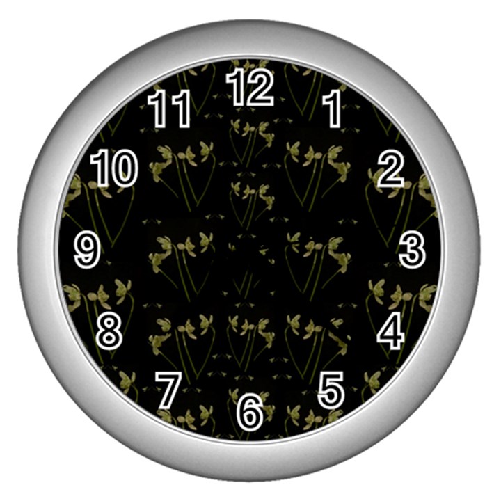 Exotic Snow Drop Flowers In A Loveable Style Wall Clock (Silver)