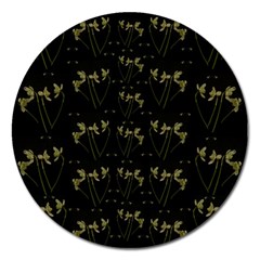 Exotic Snow Drop Flowers In A Loveable Style Magnet 5  (round) by pepitasart