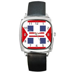 Abstract Pattern Geometric Backgrounds   Square Metal Watch by Eskimos