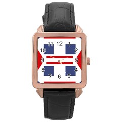 Abstract Pattern Geometric Backgrounds   Rose Gold Leather Watch  by Eskimos