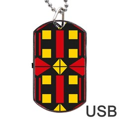 Abstract Pattern Geometric Backgrounds   Dog Tag Usb Flash (one Side) by Eskimos