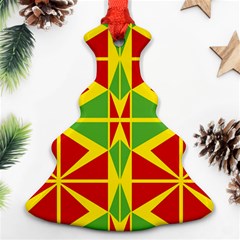 Abstract Pattern Geometric Backgrounds   Christmas Tree Ornament (two Sides) by Eskimos