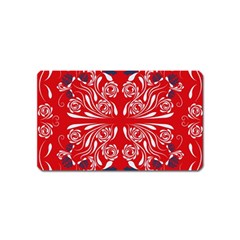 Floral Folk Damask Pattern Fantasy Flowers  Magnet (name Card) by Eskimos