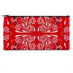 Floral Folk Damask Pattern Fantasy Flowers  Pencil Case by Eskimos