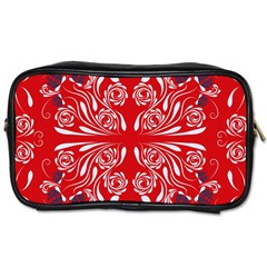 Floral Folk Damask Pattern Fantasy Flowers  Toiletries Bag (one Side) by Eskimos