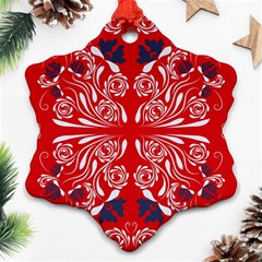 Floral Folk Damask Pattern Fantasy Flowers  Ornament (snowflake) by Eskimos