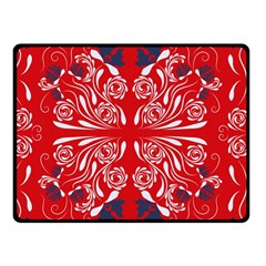 Floral Folk Damask Pattern Fantasy Flowers  Double Sided Fleece Blanket (small)  by Eskimos