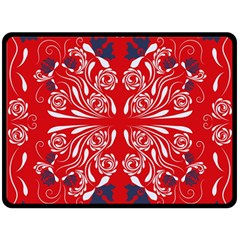 Floral Folk Damask Pattern Fantasy Flowers  Double Sided Fleece Blanket (large)  by Eskimos