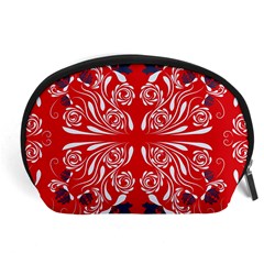 Floral Folk Damask Pattern Fantasy Flowers  Accessory Pouch (large)