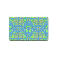 Floral Folk Damask Pattern Fantasy Flowers  Magnet (name Card) by Eskimos