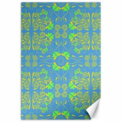 Floral Folk Damask Pattern Fantasy Flowers  Canvas 20  X 30  by Eskimos