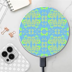 Floral Folk Damask Pattern Fantasy Flowers  Wireless Charger by Eskimos