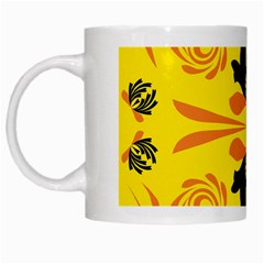 Floral Folk Damask Pattern Fantasy Flowers  White Mug by Eskimos