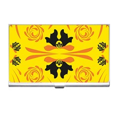 Floral Folk Damask Pattern Fantasy Flowers  Business Card Holder by Eskimos