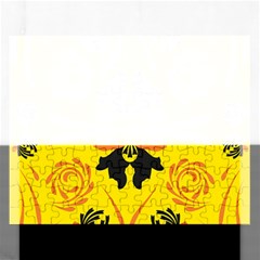 Floral Folk Damask Pattern Fantasy Flowers  Rectangular Jigsaw Puzzl by Eskimos