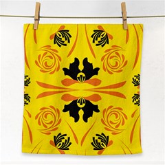 Floral Folk Damask Pattern Fantasy Flowers  Face Towel by Eskimos