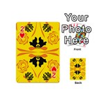 Floral folk damask pattern Fantasy flowers  Playing Cards 54 Designs (Mini) Front - Heart2