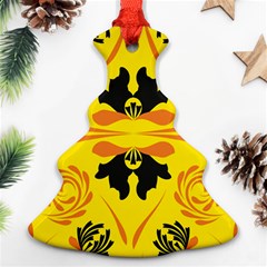 Floral Folk Damask Pattern Fantasy Flowers  Ornament (christmas Tree)  by Eskimos