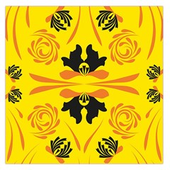 Floral Folk Damask Pattern Fantasy Flowers  Large Satin Scarf (square) by Eskimos