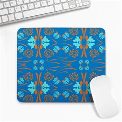 Floral Folk Damask Pattern Fantasy Flowers  Large Mousepads by Eskimos