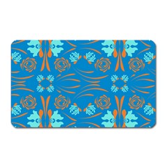 Floral Folk Damask Pattern Fantasy Flowers  Magnet (rectangular) by Eskimos