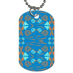 Floral Folk Damask Pattern Fantasy Flowers  Dog Tag (one Side) by Eskimos