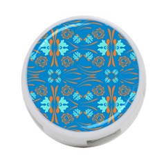 Floral Folk Damask Pattern Fantasy Flowers  4-port Usb Hub (one Side) by Eskimos