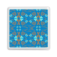 Floral Folk Damask Pattern Fantasy Flowers  Memory Card Reader (square) by Eskimos