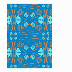 Floral Folk Damask Pattern Fantasy Flowers  Small Garden Flag (two Sides) by Eskimos