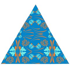 Floral Folk Damask Pattern Fantasy Flowers  Wooden Puzzle Triangle by Eskimos