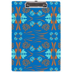 Floral Folk Damask Pattern Fantasy Flowers  A4 Clipboard by Eskimos