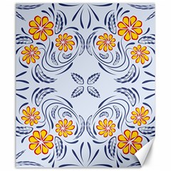 Floral Folk Damask Pattern Fantasy Flowers  Canvas 20  X 24  by Eskimos