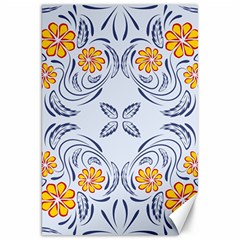 Floral Folk Damask Pattern Fantasy Flowers  Canvas 20  X 30  by Eskimos