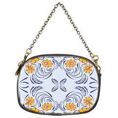 Floral Folk Damask Pattern Fantasy Flowers  Chain Purse (two Sides) by Eskimos