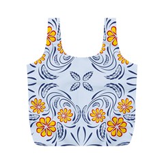 Floral Folk Damask Pattern Fantasy Flowers  Full Print Recycle Bag (m) by Eskimos