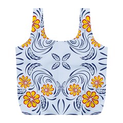 Floral Folk Damask Pattern Fantasy Flowers  Full Print Recycle Bag (l) by Eskimos