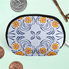 Floral Folk Damask Pattern Fantasy Flowers  Accessory Pouch (medium) by Eskimos