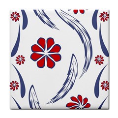 Folk Flowers Print Floral Pattern Ethnic Art Tile Coaster by Eskimos