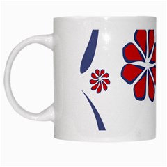 Folk Flowers Print Floral Pattern Ethnic Art White Mug