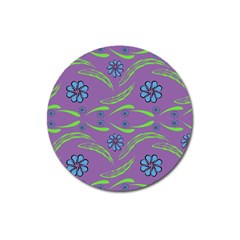 Folk Flowers Print Floral Pattern Ethnic Art Magnet 3  (round) by Eskimos