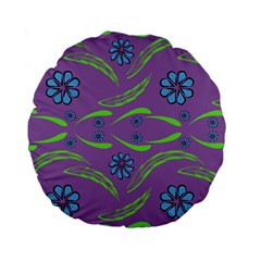 Folk Flowers Print Floral Pattern Ethnic Art Standard 15  Premium Round Cushions by Eskimos